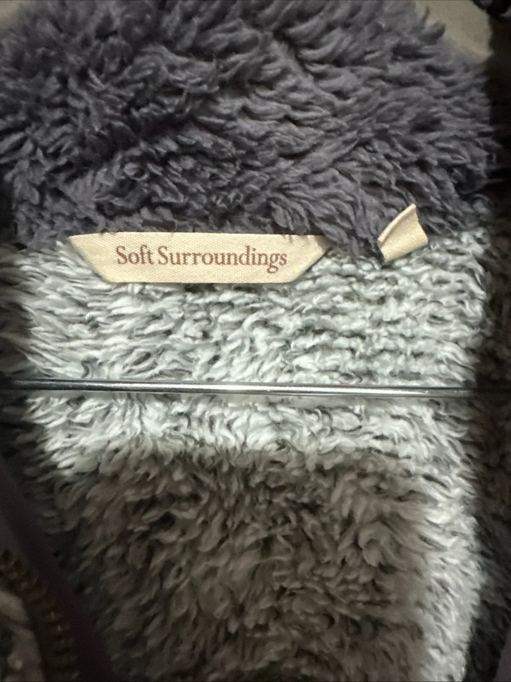 Cozy Plush Half-Zip Sweater - Gray soft surroundings size L - Picture 3 of 5
